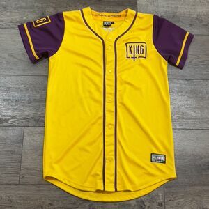 Sullivan King Reckless Baseball Jersey Purple Gold Los Angeles Forever - Large